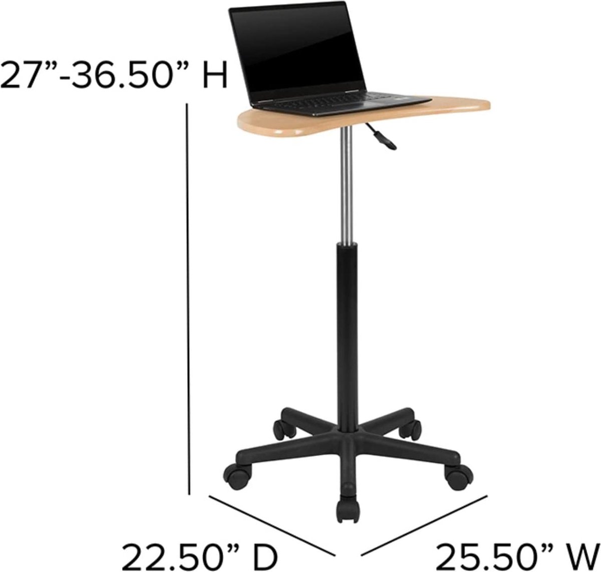 Laptoptafel wit - bijzettafel / bedtafel verstelbaar en verrijdbaar