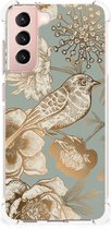 Case geschikt voor Samsung Galaxy S21 FE Vintage Bird Flowers