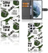 Telefoonhoesje met Pasjes geschikt voor Samsung Galaxy S22 Ultra Dinosaurus
