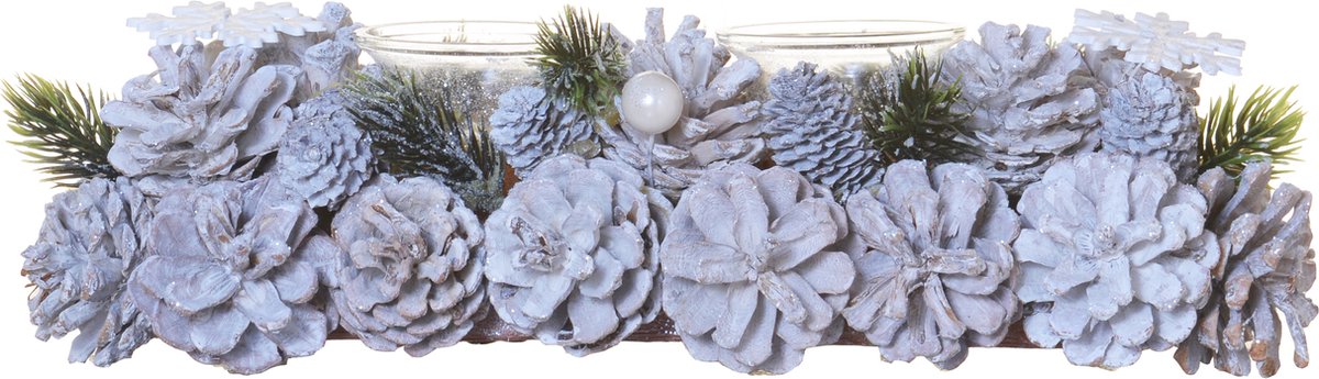 Tealight Holder 2L Pinecone Pearl 30cm