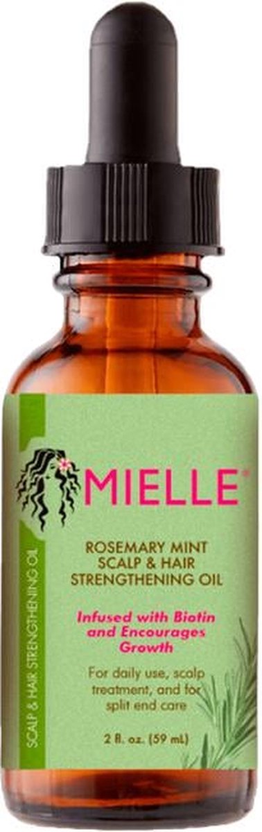MIELLE ORGANIC Rosemary Mint Scalp & Hair Strengthening Oil 2oz/59 ml.
