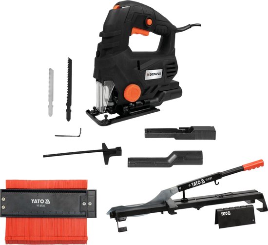 Deltafox Elektrische Decoupeerzaag - MET Laminaatsnijder en aftekenhulp - 650 watt - DP-EJS 6580 – SET