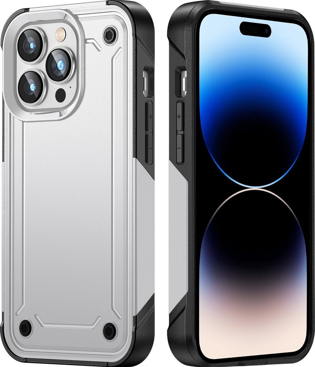 Mobigear Hoesje geschikt voor Apple iPhone 14 Pro Max Telefoonhoesje Hardcase | Mobigear Slim Armor Backcover Shockproof | Schokbestendig iPhone 14 Pro Max Telefoonhoesje | Anti Shock Proof - Wit