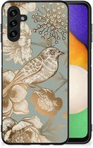 Bloemen Hoesje geschikt voor Samsung Galaxy A13 5G | Samsung Galaxy A04s Vintage Bird Flowers