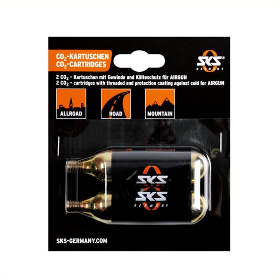 SKS Co2-Patronen voor SKS fietspomp - 16 Gram - Met Schroefdraad - 2 Stuks van SKS — afbeelding 4