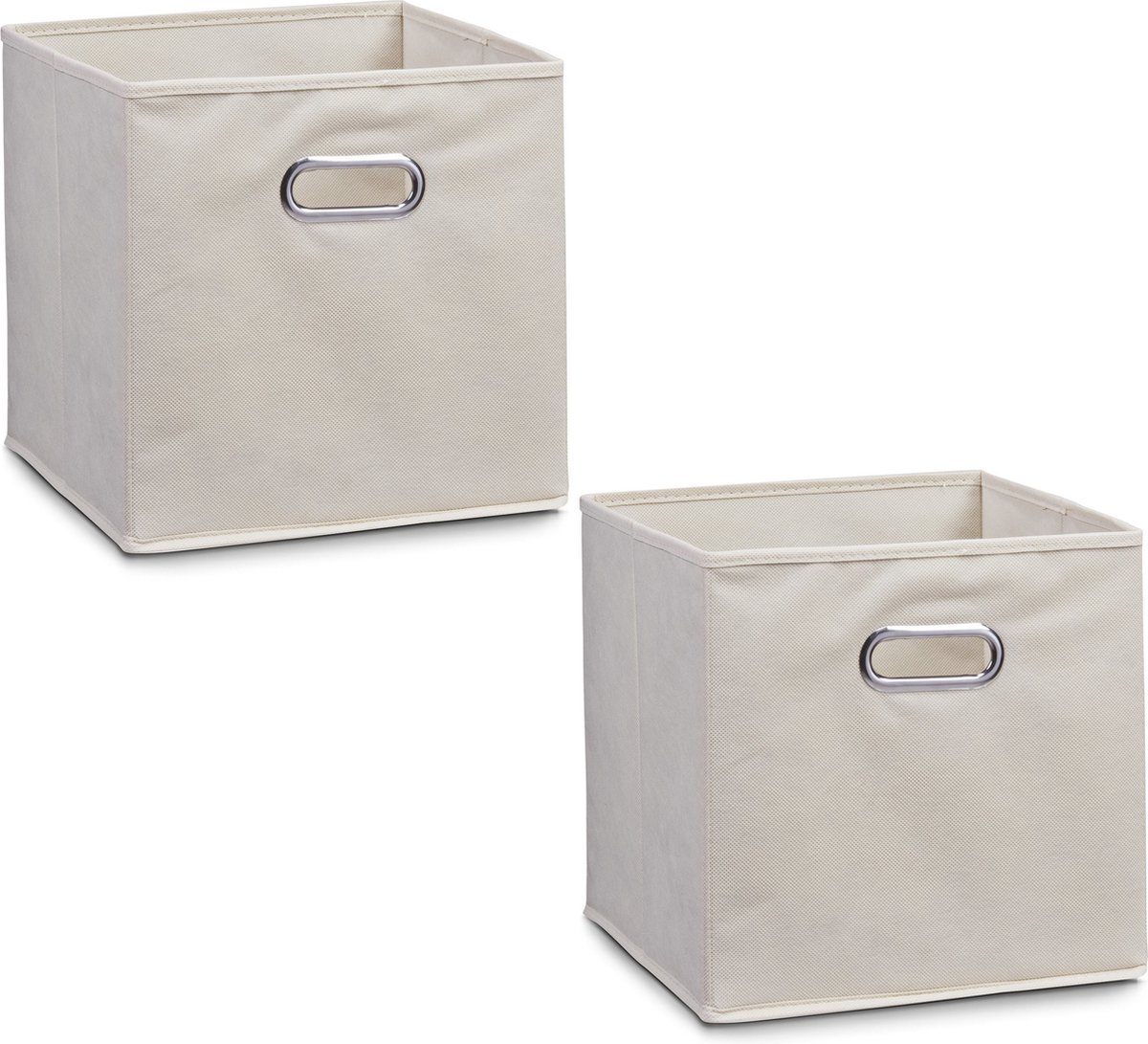 Zeller Opbergmand/kastmand - 6x - beige - 28 x 28 cm - polyester - Speelgoed manden - Opruimmanden