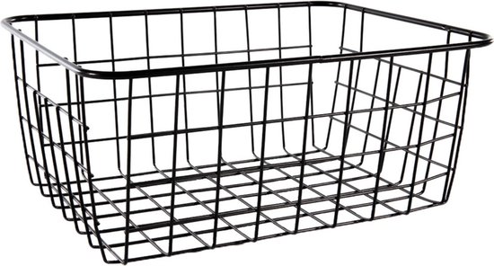 Set de 6 x paniers de rangement industriels noirs / corbeilles en fil 18 x 24 x 10 cm - Paniers de rangement panier à chaussettes - Paniers de Paniers de rangement de cuisine