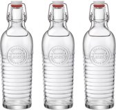 Set de 6 bouteilles en verre à couvercle basculant/bouteilles de conservation transparentes avec bouchon à couvercle basculant 1,2 litre - Bouteilles de conserve en verre - Bouteilles de limonade