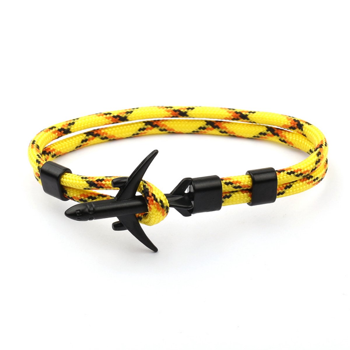 Kungu - Geel - Vliegtuig - Luxe rope armband voor heren en dames - Outdoor Milano line - Cadeau - Geschenk - Voor Man - Vrouw - Armbandje - Jewellery