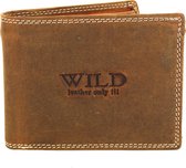 Wild Leather Only !!! Portemonnee Heren Buffelleer Bruin - Billfold - (AD-208-14) -12x2.5x9cm -