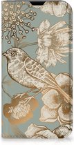 Smart Cover geschikt voor iPhone 13 mini Vintage Bird Flowers