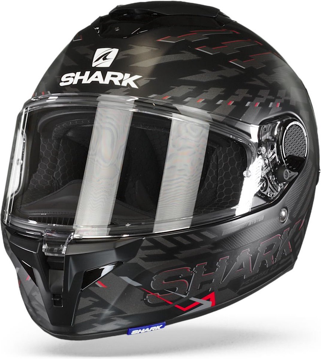 Shark Spartan GT Bcl. Micr. E-Brake Mat Mat Zwart Rood Antraciet KRA Integraalhelm XXL