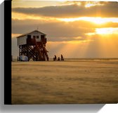 WallClassics - Toile - Belvédère sur la plage - 30x30 cm Image sur toile (Décoration murale sur toile)