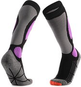 Chaussettes de ski Ski Socks - Chaussettes Sports d'hiver - Ski Snowboard ou Marche - Chaussettes Hiver Compression - Femme/Homme - Taille Unique - Taille 37 à 47 - Violet