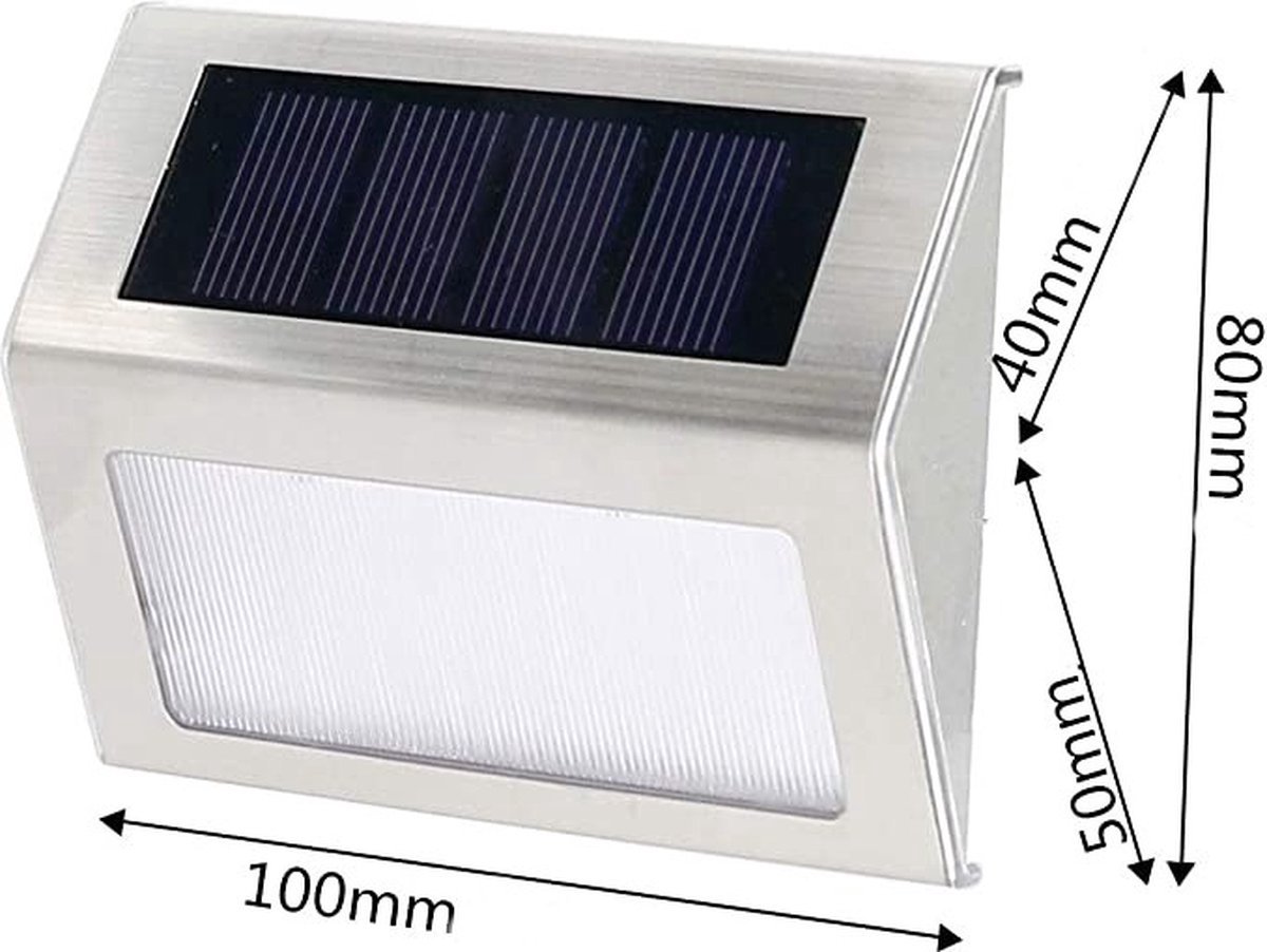 Set van 4 warmwitte led-wandlampen op zonne-energie, 4 x TWILY H6,3 cm