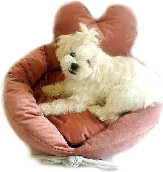 Handgemaakte luxe honden of kattenmand 45 x 45 cm donkerblauw - inclusief  hartvormig... | bol.com