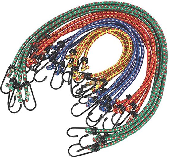 Set de 12 cordes élastiques avec Crochet en 4 longueurs et multicolores -  Bracelets