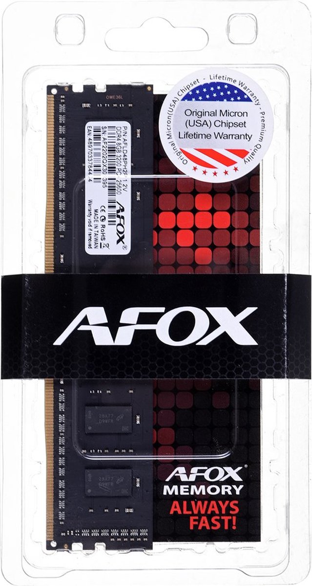 AFOX DDR4 8GB 3200MHZ CL22 XMP2