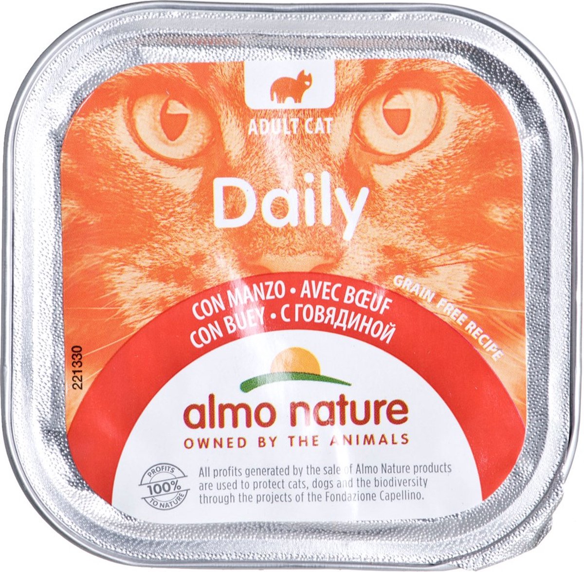 Almo Nature Daily met rund - 32 x 100 gram - Complete voeding voor ...