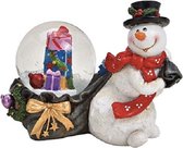 Wurm - Sneeuwbol - Kerst - Sneeuwpop trekt zak cadeaus - 10x6x8 cm