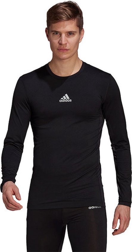 Adidas - Techfit Long Sleeve Top - Compressieshirt Zwart - Zwart