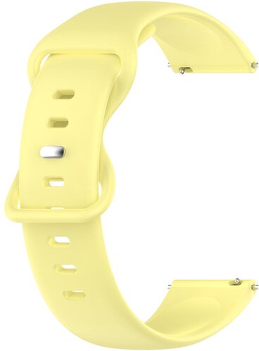 By Qubix - Solid color sportband 20mm - Geel - Geschikt voor Samsung Galaxy Watch 7 (40 & 44mm) - Galaxy Watch FE - Galaxy Watch 6 - Galaxy Watch 6 Pro - Galaxy Watch 5 - 5 Pro - Galaxy Watch 4 - 4 Classic - Active 2 - Watch 3 (41mm)