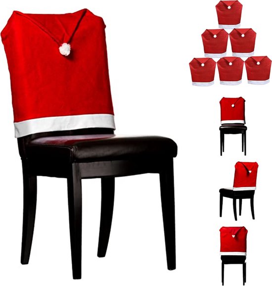 Cheqo® Kerstmuts Stoelhoezen Kerst Stoelhoezen Kerst Decoratie