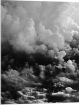 WallClassics - Acrylglas - Zee van Donkere Wolken (Zwart/wit) - 60x80 cm Foto op Acrylglas (Wanddecoratie op Acrylaat)