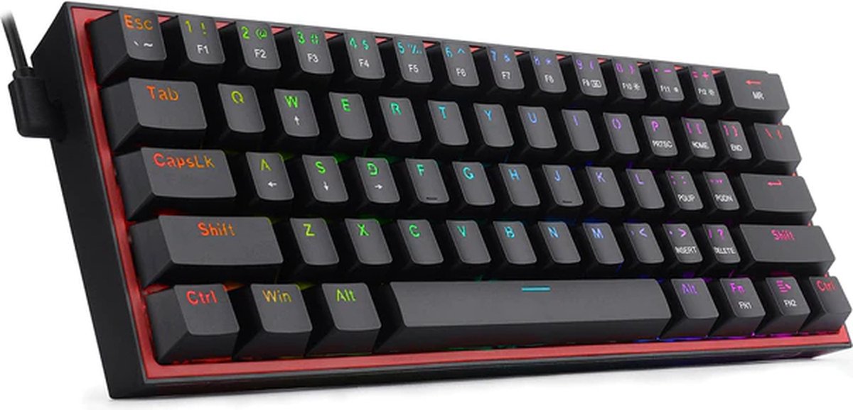 Redragon© Mechanisch Toetsenbord - RGB Toetsenbord - Gaming Toetsenbord - Mechanical Keyboard - Toetsenbord voor Gaming PC - Zwart