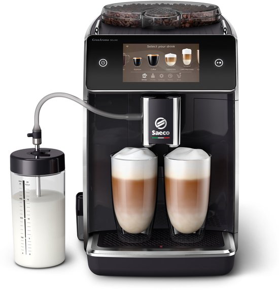 Philips Saeco GranAroma Deluxe SM6680/00 - Volautomatische Espressomachine - 18 Soorten Warme Drankjes - Zwart / RVS - + AquaClean Filter