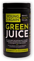 Young Again Green Juice - 300 gram - Tarwegras - Fruits & Greens extract - Spirulina - Chlorella - Groene thee extract - Lactospore - Vezels - Vegan