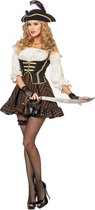 Wilbers & Wilbers - Piraat & Viking Kostuum - Pirate Bruin Dutch Delight Jurk Vrouw - Bruin - Maat 44 - Carnavalskleding - Verkleedkleding