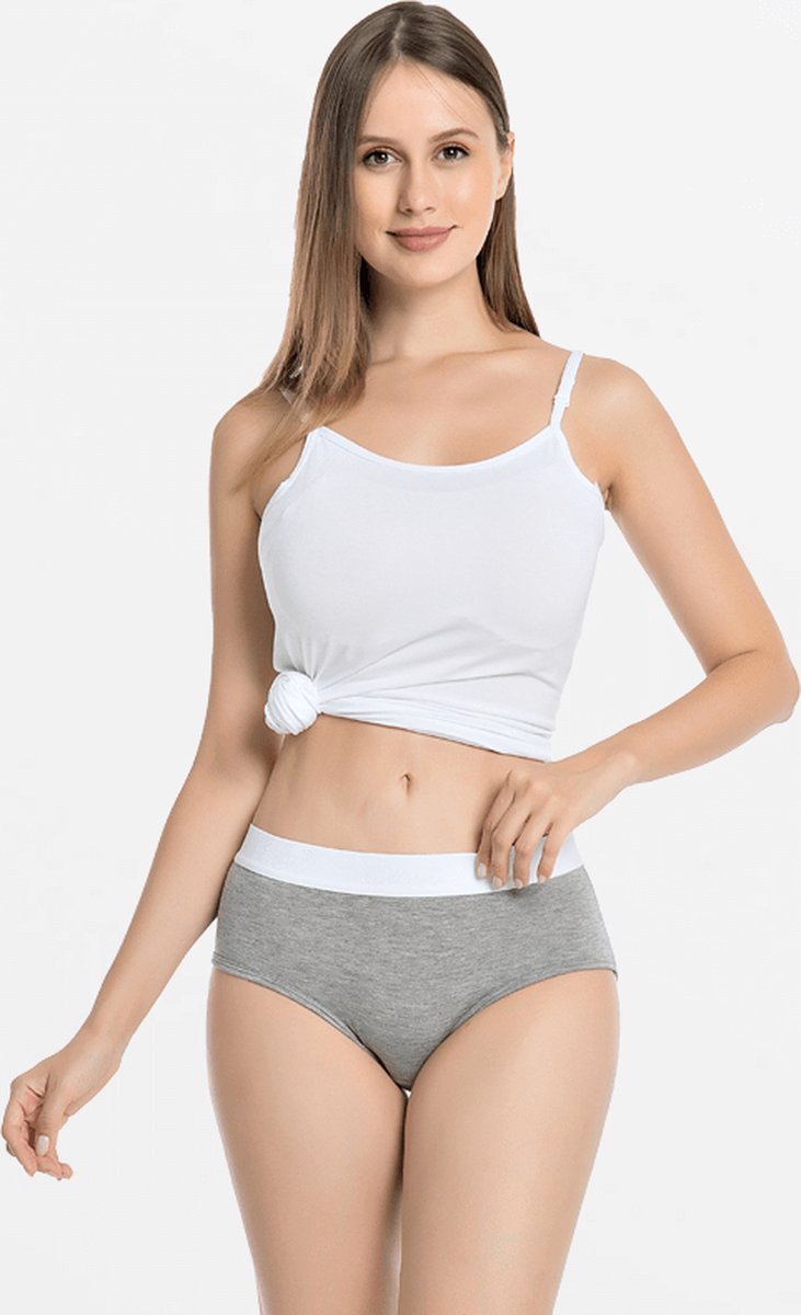 Slip dames bamboe brief grijs