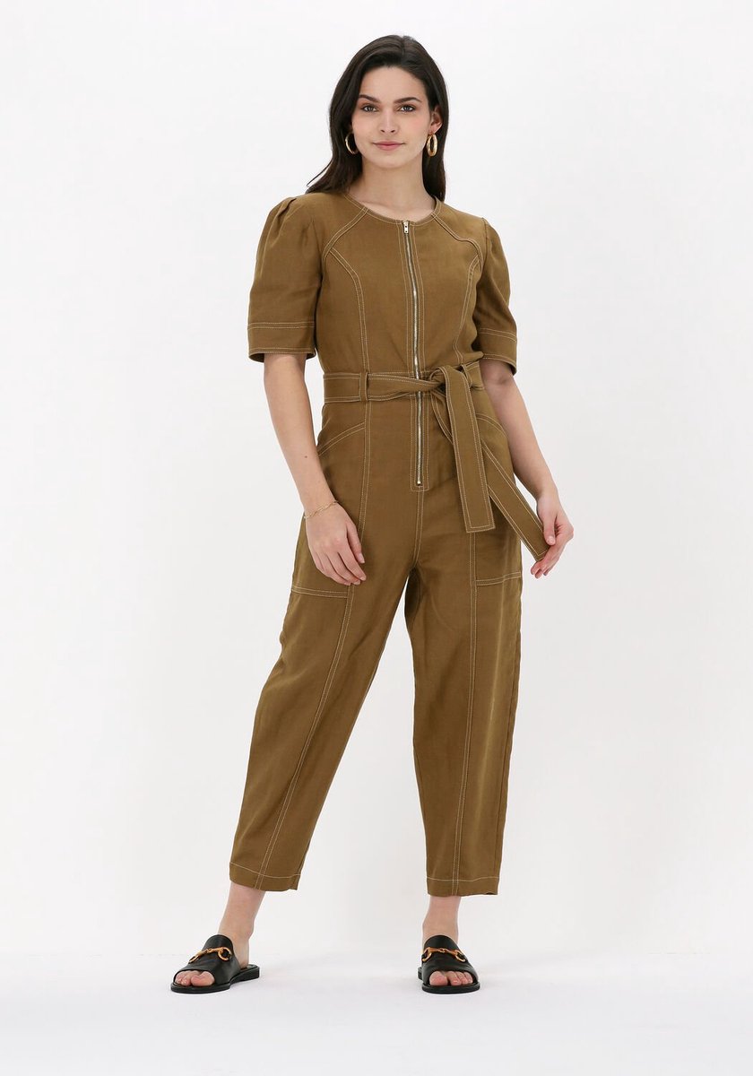 Idano Oneil Broeken & Jumpsuits Dames Jeans Broekpak Bruin Maat