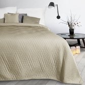 Oneiro’s luxe BONI Type 1 Beddensprei  Beige- 170x210 cm – bedsprei 2 persoons – beddengoed – slaapkamer – spreien – dekens – wonen – slapen