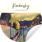 WallCircle - Muurstickers - Behangcirkel - Kunst - Winter landscape - Kandinsky - ⌀ 120 cm - Muurcirkel - Zelfklevend - Ronde Behangsticker XXL