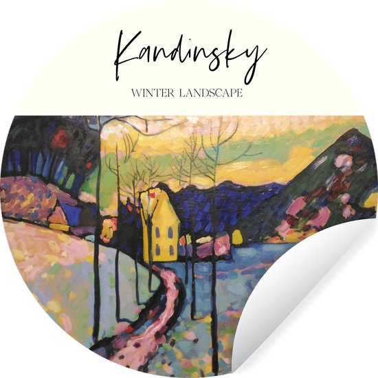 Foto: Wallcircle muurstickers behangcirkel kunst winter landscape kandinsky 120 cm muurcirkel zelfklevend ronde behangsticker xxl