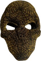 Halloween Masker Zwart / Goud / Skelet / Skull - Spinneweb Glitter motief  - Gemaskerd Bal - Scary Thema party - Gothic Masker Polyester