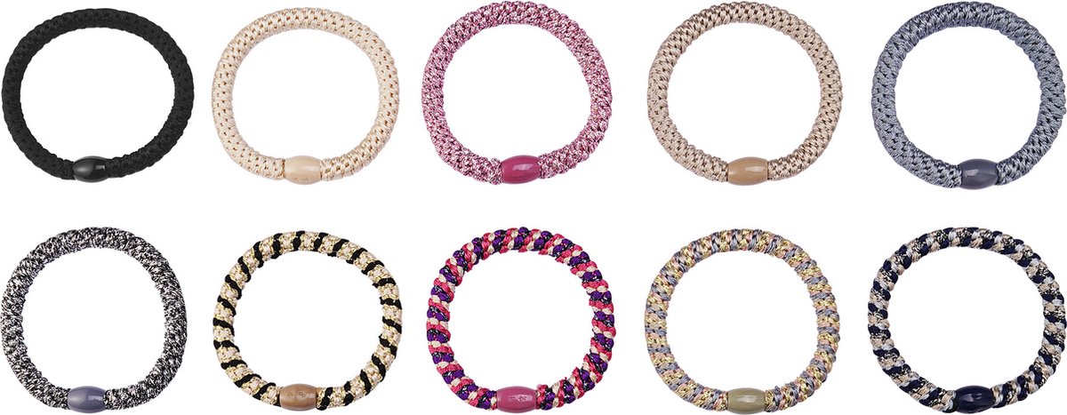Haarelastiekjes bracelet multi polyester