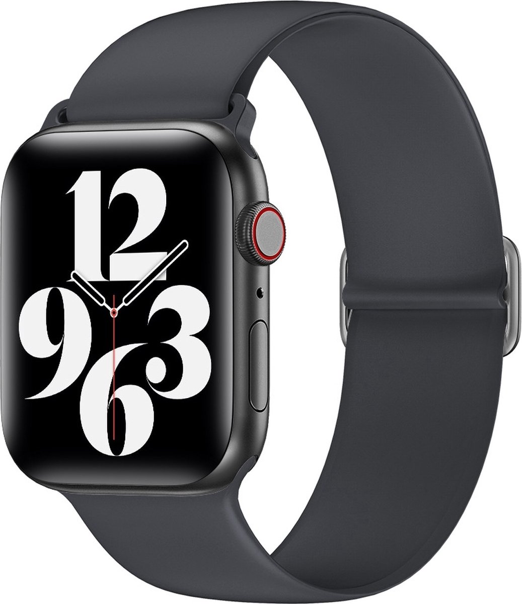 By Qubix Elastische Solo Loop bandje Groen Geschikt voor Apple Watch 44mm 45mm . bol