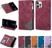 Coque de téléphone de Luxe pour Apple iPhone 14 Pro| Bookcase en cuir de haute qualité | Étui portefeuille en cuir | Apparence Luxe | Porte-cartes | Rouge