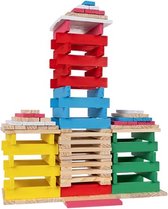 Constructie Speelgoed 150 Houten Plankjes - Incl Handige Opbergzak - Diverse kleuren
