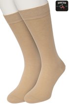 Bonnie Doon Basic Sokken Heren Beige Licht Bruin maat 40/46 - 2 paar - Basis Katoenen Sok - Gladde Naden - Brede Boord - Uitstekend Draagcomfort - Perfecte Pasvorm - 2-pack - Multipack - Effen - Zand - Lichtbruin - Sand - OL6324012.342