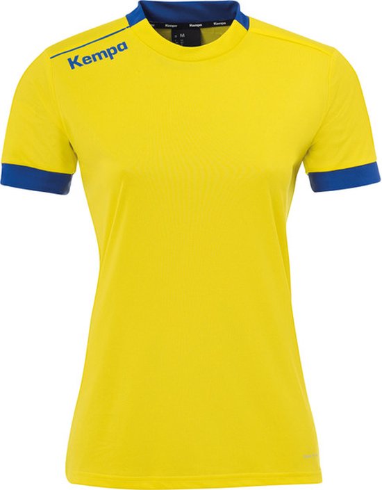 Kempa Player Shirt Dames Limoengeel-Royal Maat L