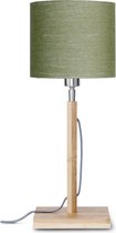 Lampe de table Good & Mojo - FUJI - Bamboe/ lin - Couleur du produit: Vert mousse / Produit avec ampoule: Non