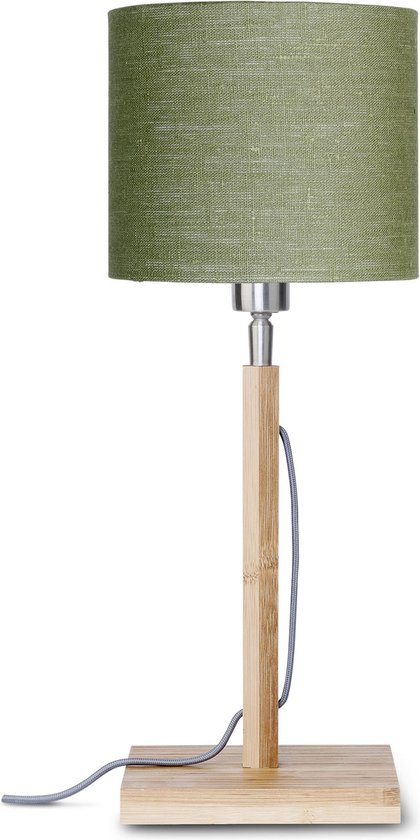 Lampe de table Good & Mojo - FUJI - Bamboe/ lin - Couleur du produit: Vert mousse / Produit avec ampoule: Non