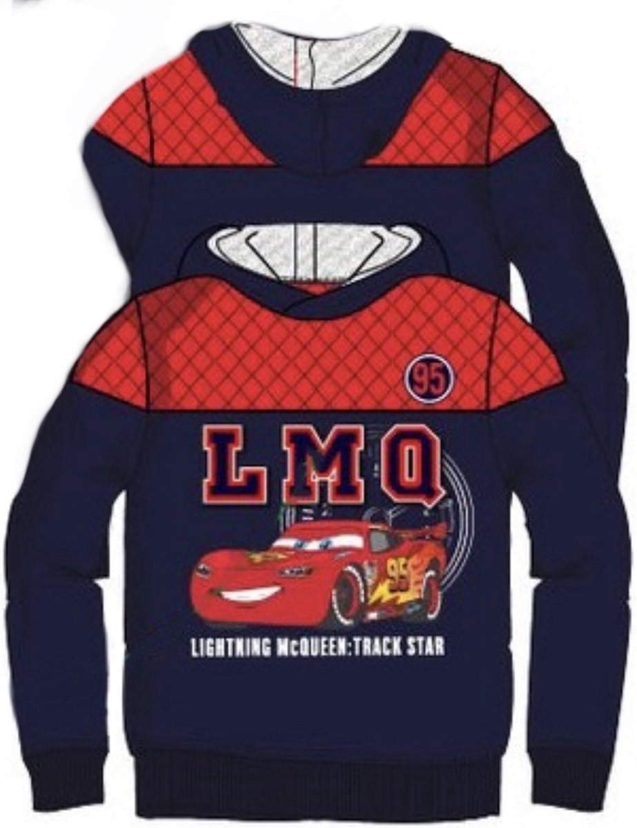 Disney Cars Hoodie / sweater - LMQ - rood/donkerblauw - maat 98 (3 jaar)