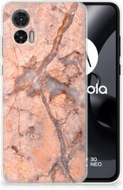 Leuk Case Motorola Edge 30 Neo Telefoonhoesje Marmer Oranje