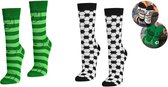 2 PAAR - Verjaardag cadeau - WK EK sokken - voetbal sokken - vrolijke sokken - valentijn cadeau - aparte sokken - grappige sokken - leuke dames en heren sokken - moederdag – vaderdag – kerst cadeau - Socks waar je Happy van wordt - Maat 36-41