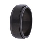 Lucardi Unisex Stalen blackplated anxiety ring - Ring - Staal - Zwart - 23 / 72 mm